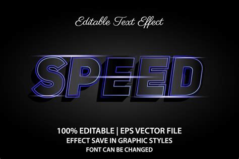 Speed D Editable Text Effect Vector Art At Vecteezy