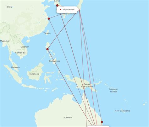 All Flight Routes From Tokyo To Sydney Hnd To Syd Flight Routes