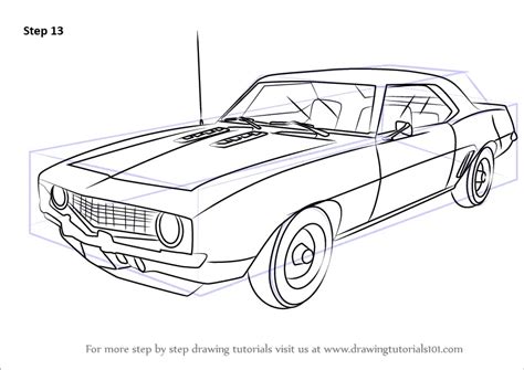 Learn How to Draw a 1969 Camaro (Sports Cars) Step by Step : Drawing ...