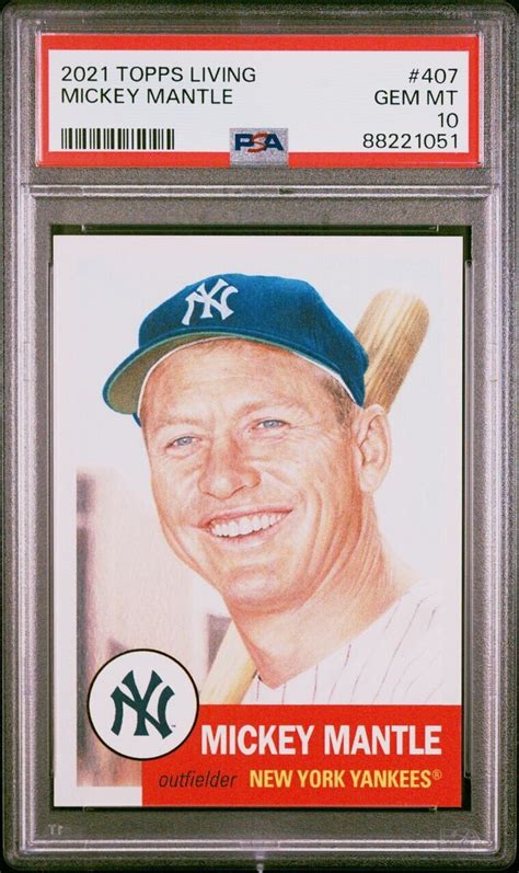 Topps Living Set Mickey Mantle Baseball Card Psa Gem