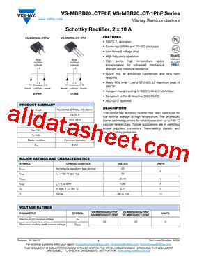 Vs Mbr Ct Pbf Datasheet Pdf Vishay Siliconix