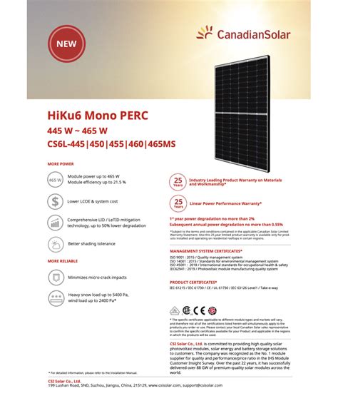 Panel 455w Canadian Solar Monocristalino Black Frame