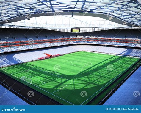 Stadium Top D Rendering The Imaginary Soccer Arena Stock Illustration