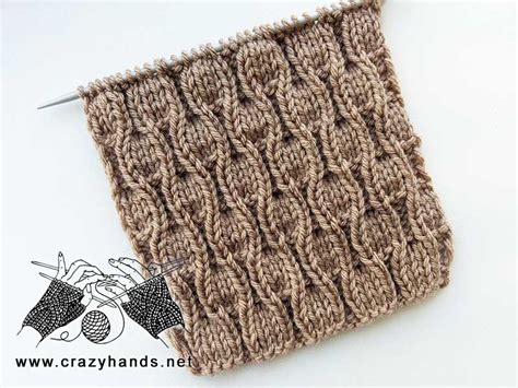 Free Knit Petiole Stitch Pattern · Crazy Hands