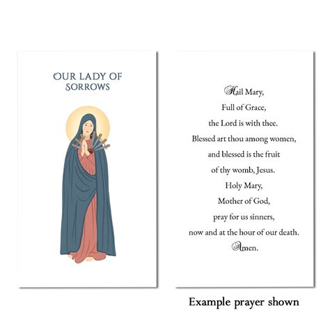 Our Lady Of Sorrows Personalized Prayer Card The Catholic Company®