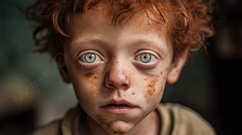 Fondo Un Niño Feo Con Cabello Rojo Y Ojos Azules Fondo El Niño Mas Feo