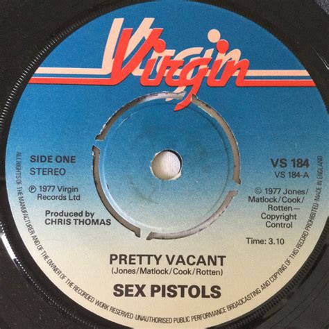 Sex Pistols Pretty Vacant Vinyl Push Out Center 7 45 RPM 2