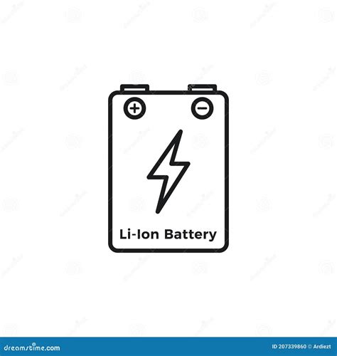 Lithium Ion Battery Icon Vector Illustration Stock Vector