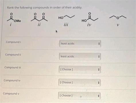 Answered Rank The Following Compounds In Order Bartleby