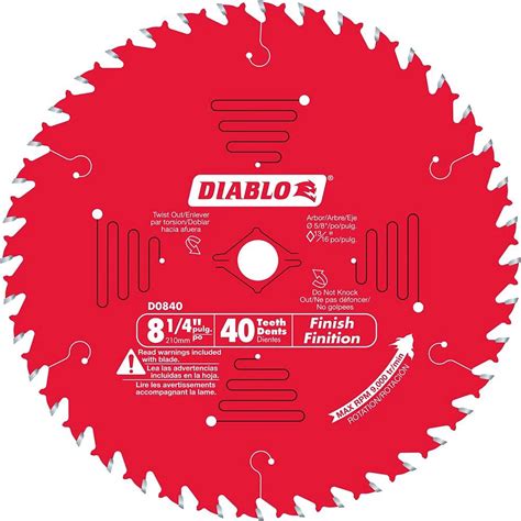 Diablo 8 1 4 Inch X 40 Tooth Carbide Tipped Finish Circular Table Saw