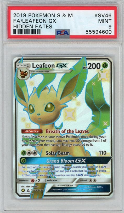 Mavin Pokemon Leafeon GX Hidden Fates Shiny Ultra Rare Full Art SV46