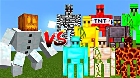 Mutant Snow Golem Vs All Golems Minecraft Mob Battle Youtube