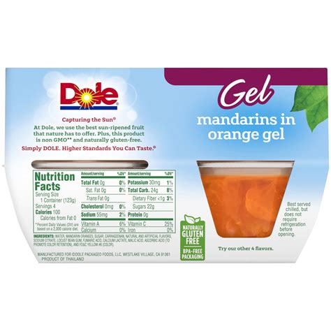 Mandarin Oranges Fruit Cup Nutrition Facts Besto Blog