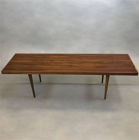 Mid Century Modern Slat Walnut Coffee Table Bench By Mel Smilow At 1stdibs