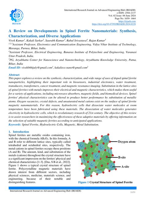 review  developments  spinel ferrite nanomaterials