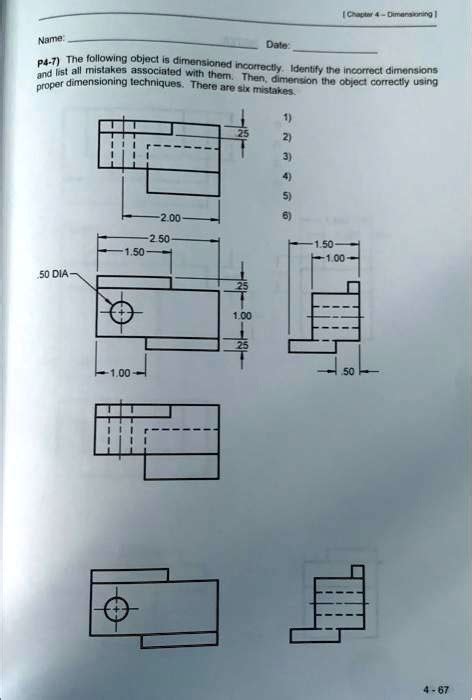 Name Dia P The Following Object Is Dimensioned Incorrectly