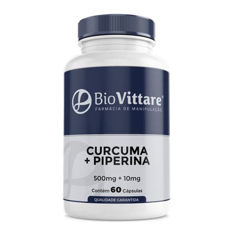 Curcumina E Piperina - Curcuma Longa 500mg + Piperina 10mg 60 Cápsulas | BioVittare Farmácia ...