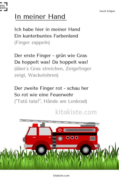 In Meiner Hand Fingerspiel Farbe Farbenlieder Fingerspiele