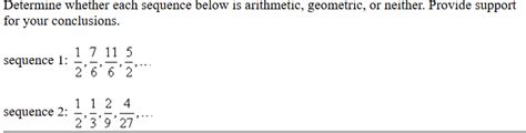 Solved Determine Whether Each Sequence Below Is Arithmetic Chegg