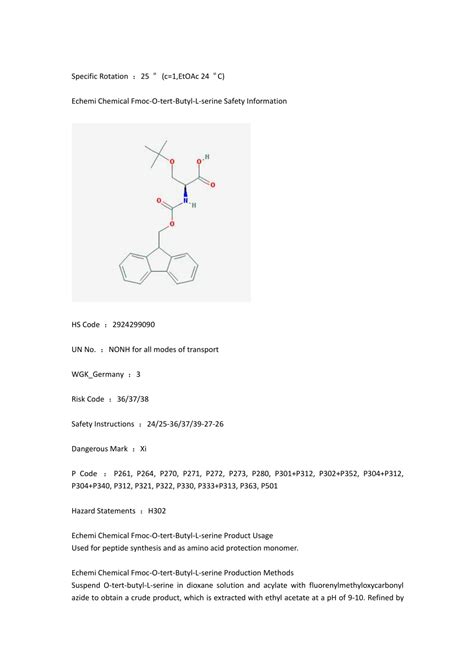 PPT Echemi Chemical Fmoc O Tert Butyl L Serine Description PowerPoint