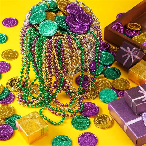 Amazon Pcs Mardi Gras Plastic Coins And Pcs Mardi Gras