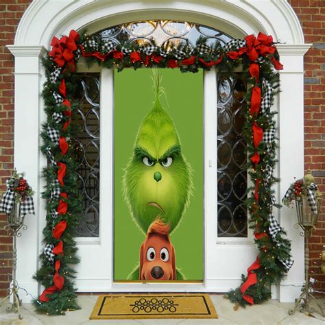 Grinch Door Cover Christmas Door Covers Grinch Door Decor Etsy