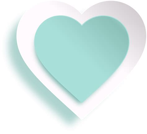 Turquoise Paper Cut Heart With Shadow 10983461 PNG