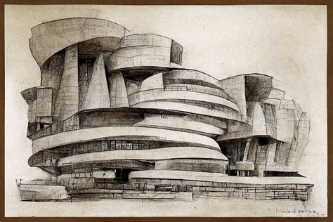 Bilbao Guggenheim Pencil Drawing Style Of Frank 13db5b96 64d8 4a16 B523