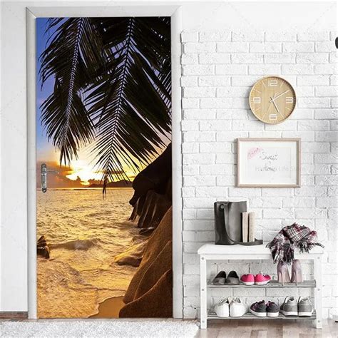 Sea View Scenery Door Sticker Mural Self Adhesive 3d Wallpapers Beach