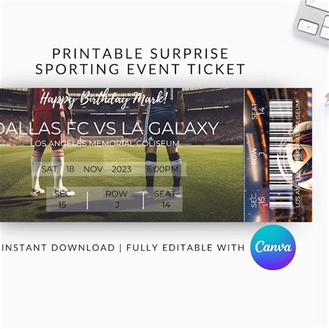 Soccer Game Tickets - Etsy