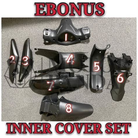 Sym Ebonus E Bonus Cover Inner Set Kaver Hitam Caver Coverset Cover