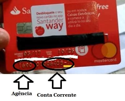 CARTÃO SANTANDER Veja onde fica o Nº da Agência e Conta