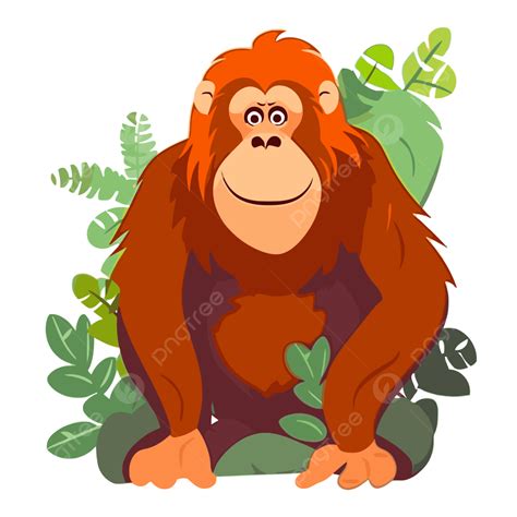 Orangután Clipart Orangután Personaje De Dibujos Animados Sentado En