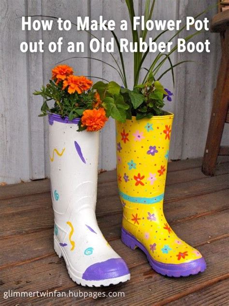 How To Make A Flower Pot Out Of A Recycled Rubber Boot Garden Boots