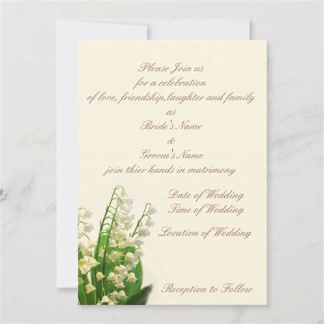 Lily Of The Valley Wedding Invitation Zazzle