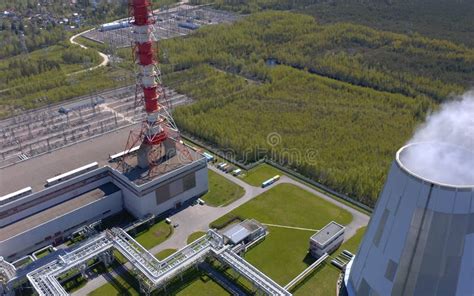 Aerial View Of A Thermal Power Plant Combined Heat And Power Plant