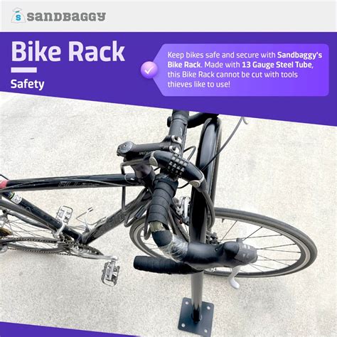 Outdoor Bike Rack | U Bike Rack, In Ground, Commercial (Black) - Sandbaggy