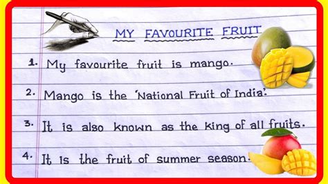 10 Lines Essay On My Favourite Fruit In English Essay On Mango In