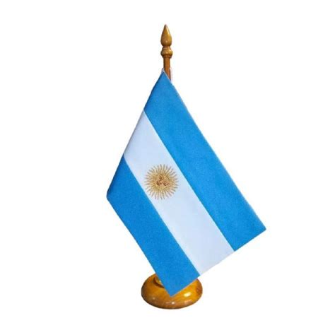 BANDERA ARGENTINA EMBLEMAS ARG C MASTIL DE MADERA P ESCRITORIO