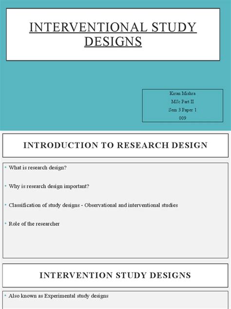 Experimental Study Designs | PDF | Randomized Controlled Trial | Health ...