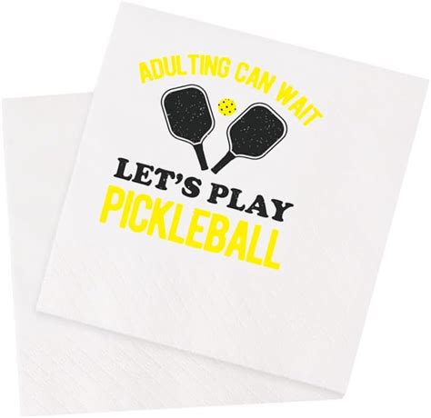 Amazon Vowfoo Funny Pickleball Quote Cocktail Napkins Pcs