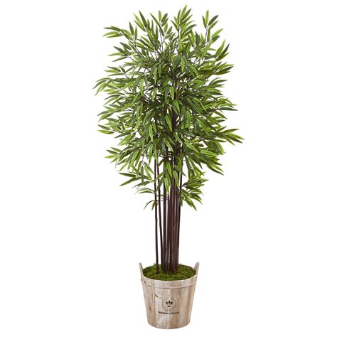 Nearly Natural 5 5ft Bamboo Artificial Tree In Farmhouse Planter