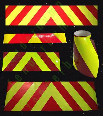 Rear Chevrons Red Reflective Dayglo Yellow Choose Sticker Or Magnetic