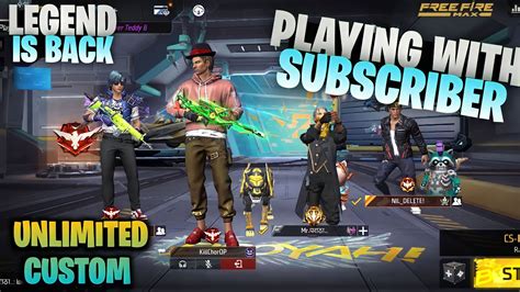 Free Fire Live Custom Playing With Subscribers Free Fire Live Playing