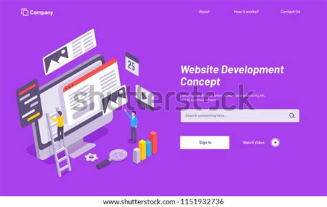 Purple Website Template Design Website Under Stock Vector (Royalty Free ...