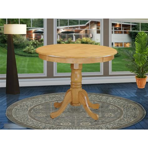 East West Furniture Antique 36 Inch Pedestal Round Dining Table Oak