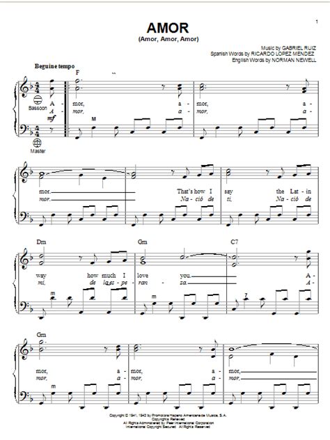 Amor (Amor, Amor, Amor) | Sheet Music Direct