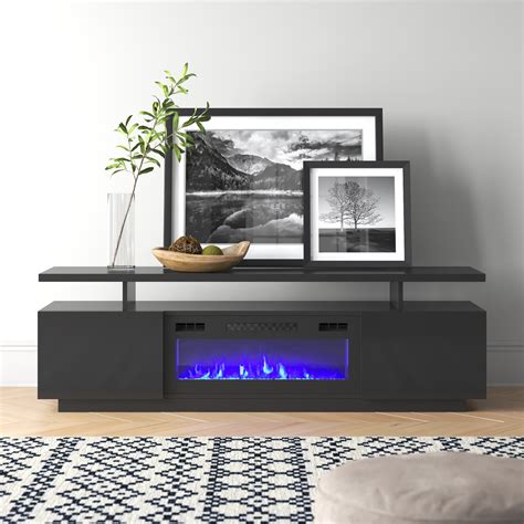 Orren Ellis Burkard Tv Stand For Tvs Up To 78 With Fireplace Included And Reviews Wayfair