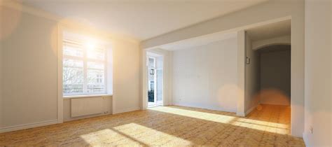 Empty Bright White Room In Old Building With Balcony In Berlin Stock