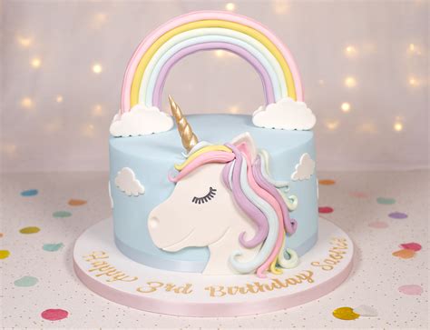 1 Tier Rainbow Unicorn Cake Cakey Goodness